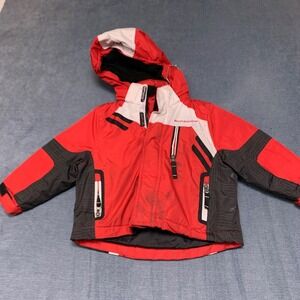 Weatherproof Ski Jacket Toddlers 2T Black Red Full Zip Hooded Warm Long Sleeve